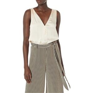 Paige Pressley Ivory Cream Sleeveless Bodysuit Tank Size S